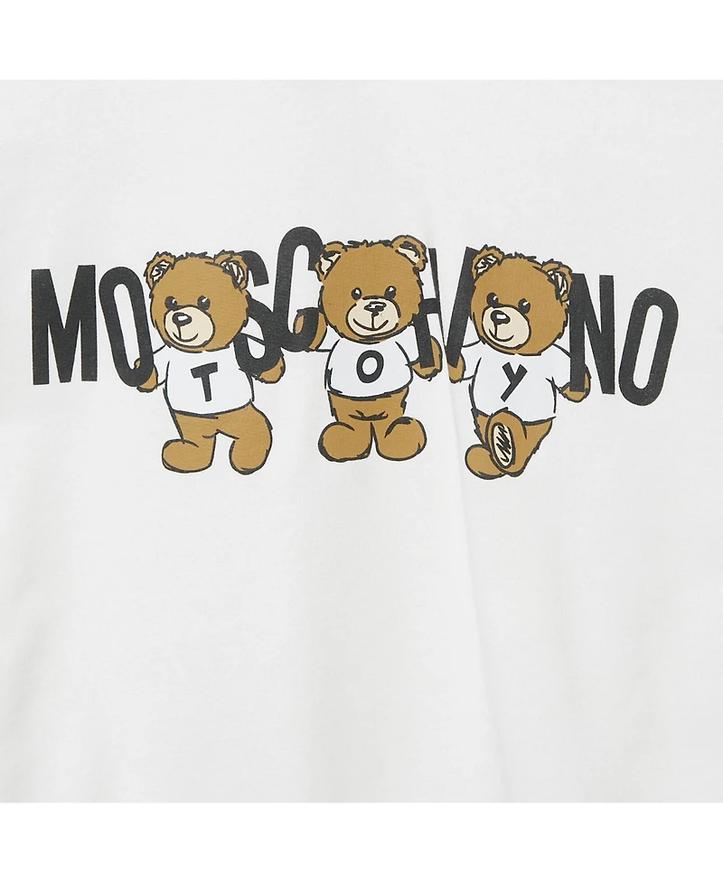 Pre-Owned Moschino Men's Teen White Teddy Print Cotton