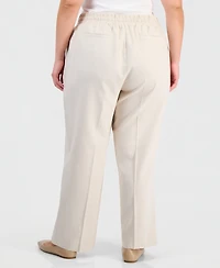 Jones New York Plus Size Straight Drawstring Pants