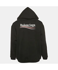 Pre-Owned Balenciaga Men's Black Political Campaign Cotton Hoodie