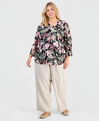 Jones New York Plus Mixed-Print Tunic