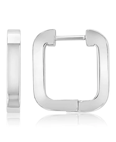 Roxy Waterproof Platinum 17mm Rounded Square Huggie Earrings