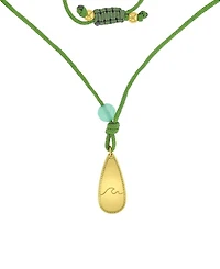 Roxy Waterproof Yellow Wave Green Aventurine Adjustable Necklace