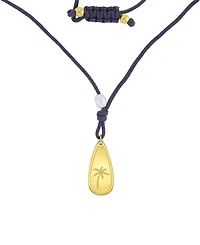 Roxy Waterproof Yellow Palm Tree Pearl Adjustable Necklace