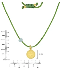 Roxy Waterproof Yellow Hibiscus Green Aventurine Adjustable Necklace