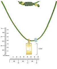 Roxy Waterproof Yellow Palm Tree Green Aventurine Adjustable Necklace