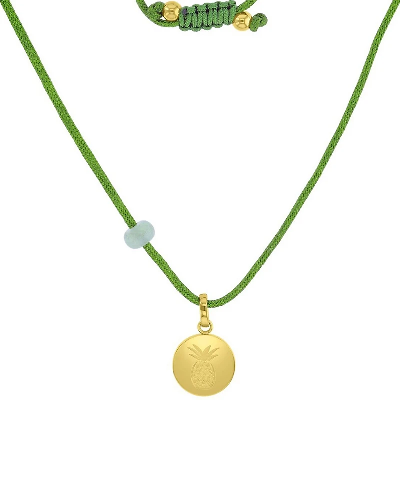 Roxy Waterproof Yellow Pineapple Green Aventurine Adjustable Necklace