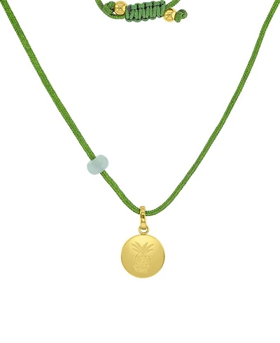 Roxy Waterproof Yellow Pineapple Green Aventurine Adjustable Necklace