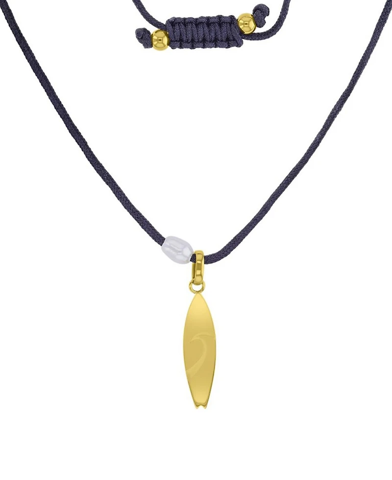 Roxy Waterproof Yellow Surfboard Pearl Adjustable Necklace