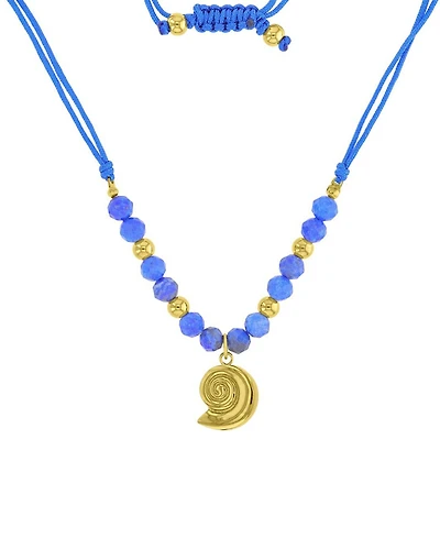 Roxy Waterproof Yellow Beads Labradorite Adjustable Necklace