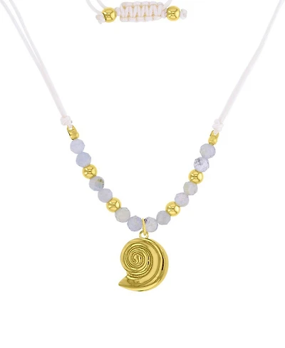 Roxy Waterproof Yellow Beads Labradorite Adjustable Necklace