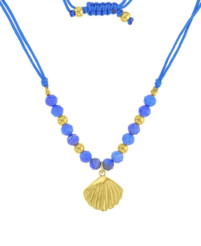 Roxy Waterproof Yellow Seashell Labradorite Adjustable Necklace