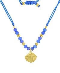 Roxy Waterproof Yellow Seashell Labradorite Adjustable Necklace