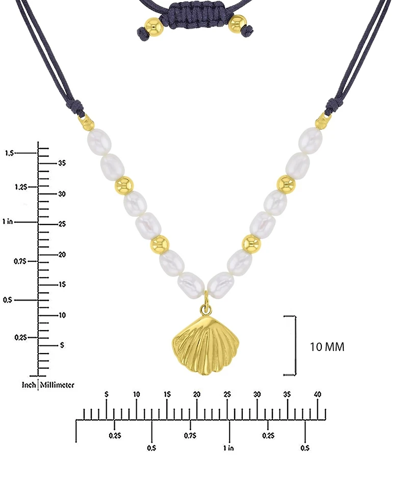 Roxy Waterproof Yellow Seashell Pearl Adjustable Necklace