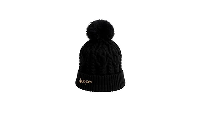 Headbands of Hope Women's Cable Knit Pom-Pom Beanie - Black