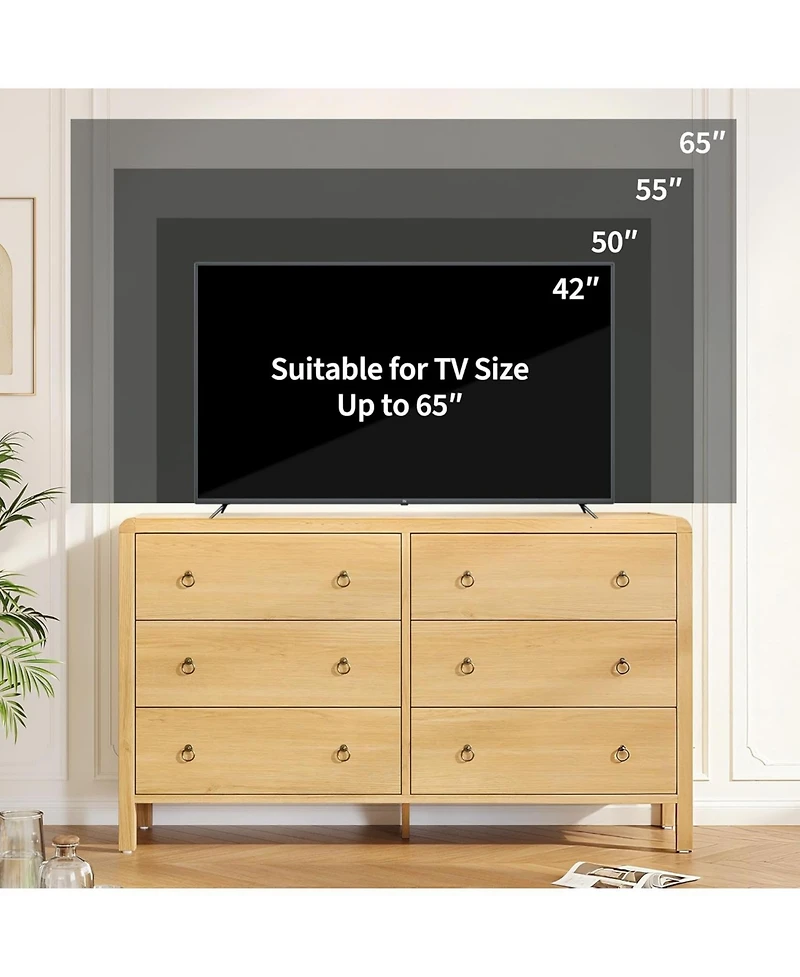 gaomon 7 Drawer Dresser for Bedroom, Wooden Chest of Dressers for Deep Drawers, Modern Dressers Organizer with Round Handle, Tv Stand for Living Room