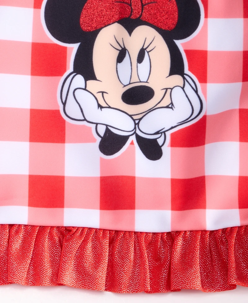 Minnie Mouse Toddler Girls' 2T-4Y Gingham-Print 2-Piece Tankini Swimsuit