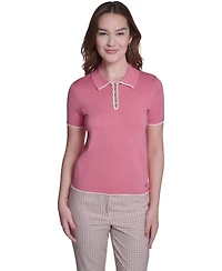 Tommy Hilfiger Women's Collared Tipped Polo Sweater