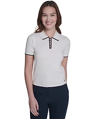 Tommy Hilfiger Women's Collared Tipped Polo Sweater