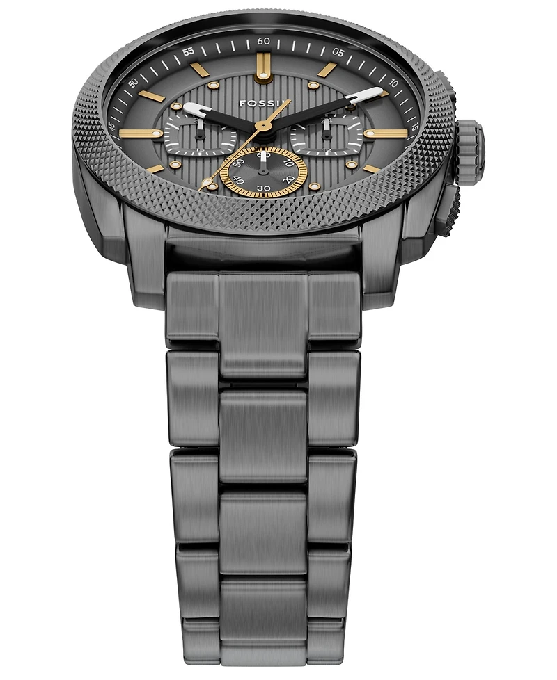 Fossil Men's Machine Chronograph Smoke Stainless Steel Watch, 44mm