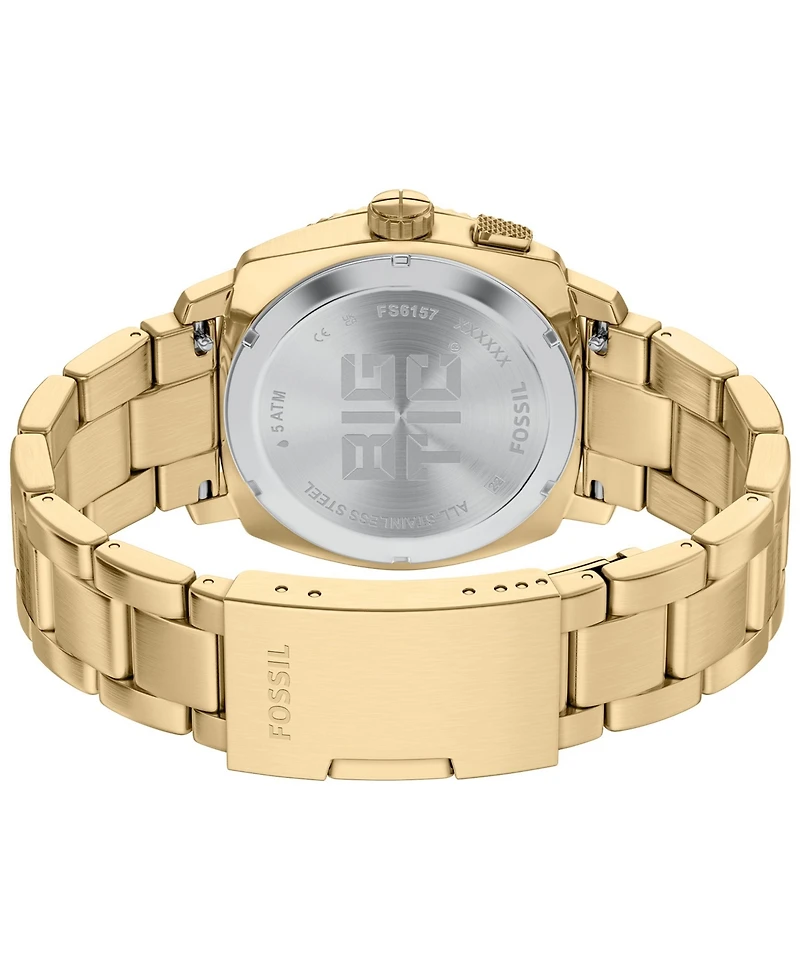Fossil Men's Machine Big Tic Gold-Tone Stainless Steel Watch, 41mm