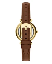 Fossil Women's Carlie Three-Hand Brown Leather Watch, 28mm