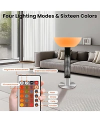 Cowsar 1500W Outdoor Patio Heater, Rapid Heating in 5s with Led Lights and Remote Control, IP55 Waterproof and Overheat Protection