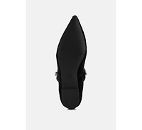 Dresden Diamante Brooch Velvet Ballerinas