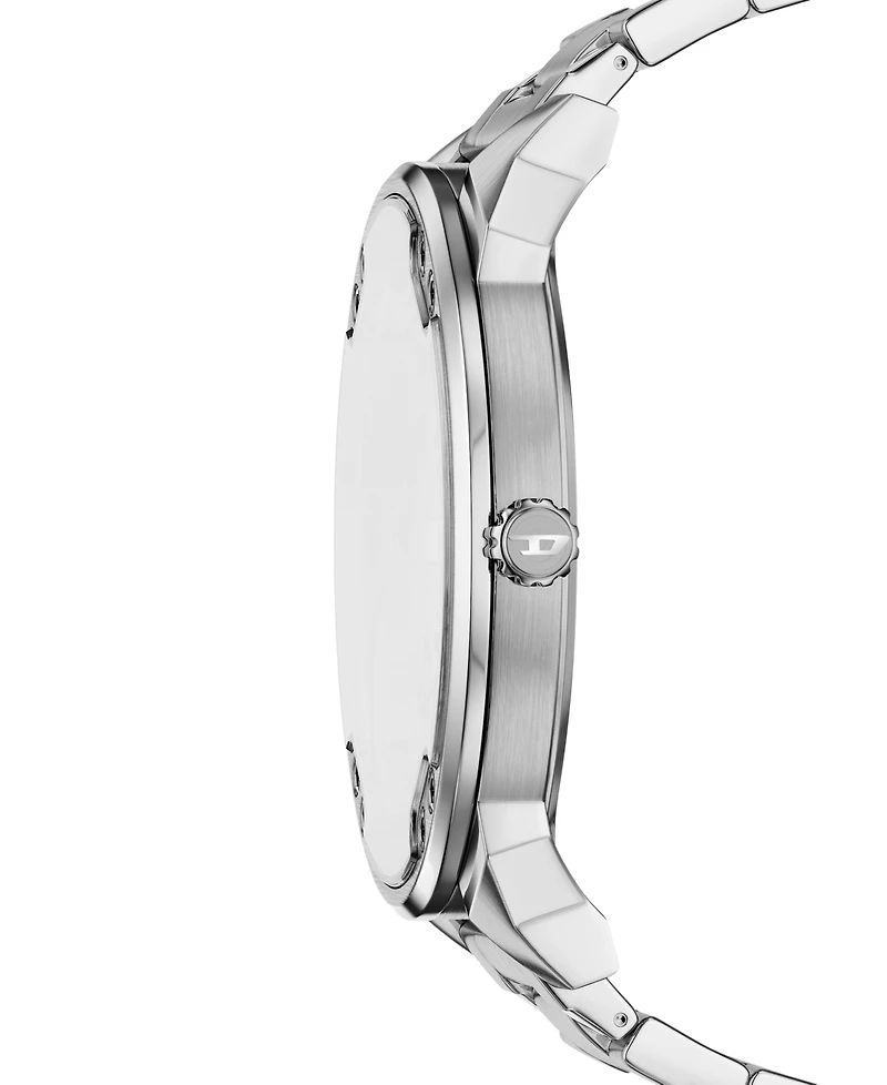 Diesel Men's Mr. Daddy Slim Quartz Multifunction Silver Stainless Steel Watch, 54mm