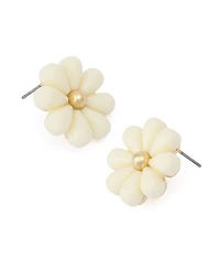 Betsey Johnson Ivory Spring Chick Daisy Stud Earrings