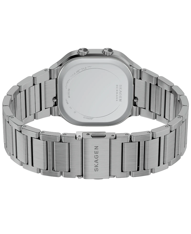 Skagen Men's Mellem Digital Lcd Gunmetal Stainless Steel Watch, 38mm