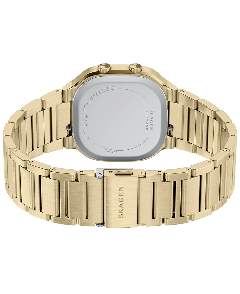 Skagen Men's Mellem Digital Lcd Gold Stainless Steel Watch, 38mm