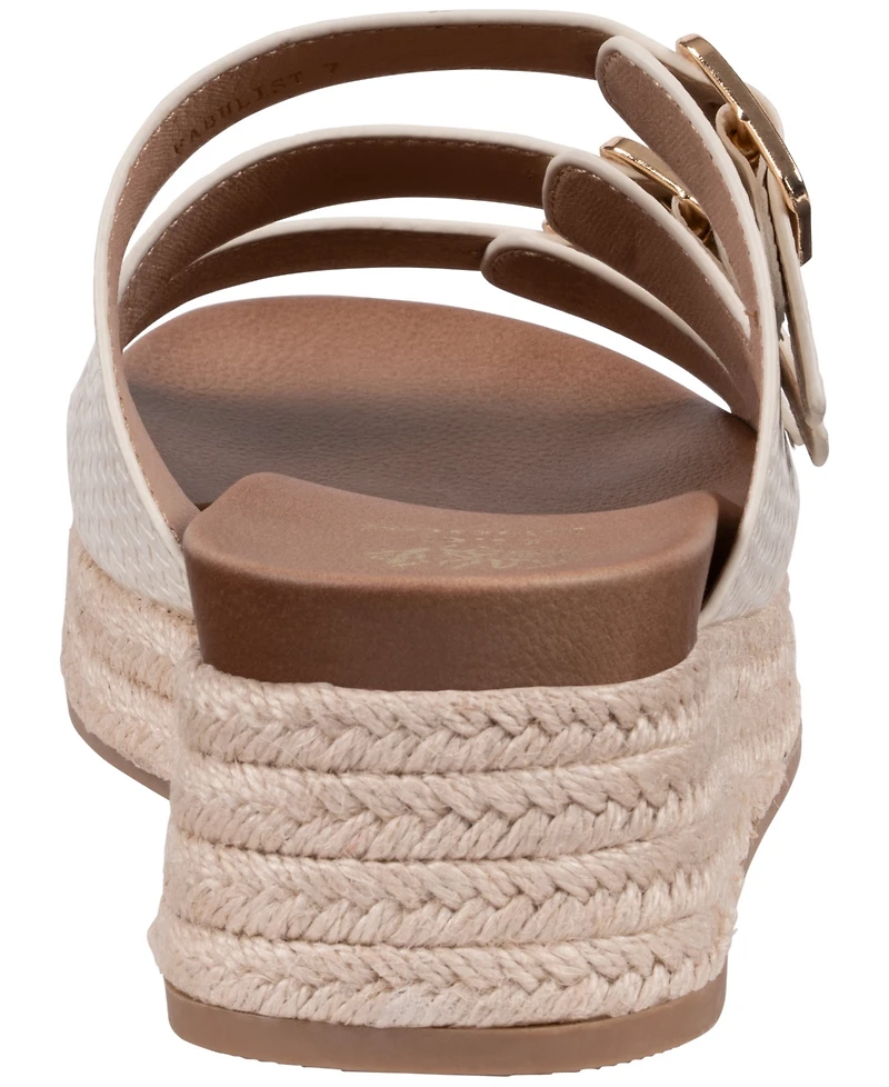 Gc Shoes Women's Fabulist Triple Buckle Espadrille Wedge Sandals