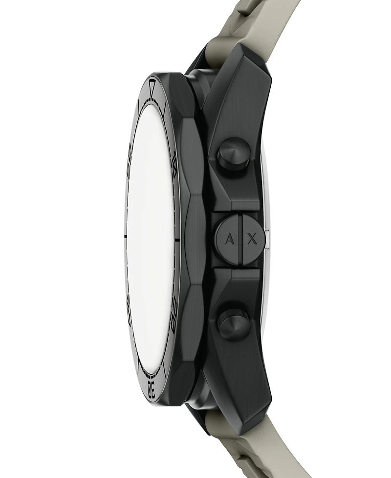 Armani Exchange Men's Quartz Chronograph Gray Silicone Watch, 44mm