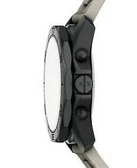 Armani Exchange Men's Quartz Chronograph Gray Silicone Watch, 44mm