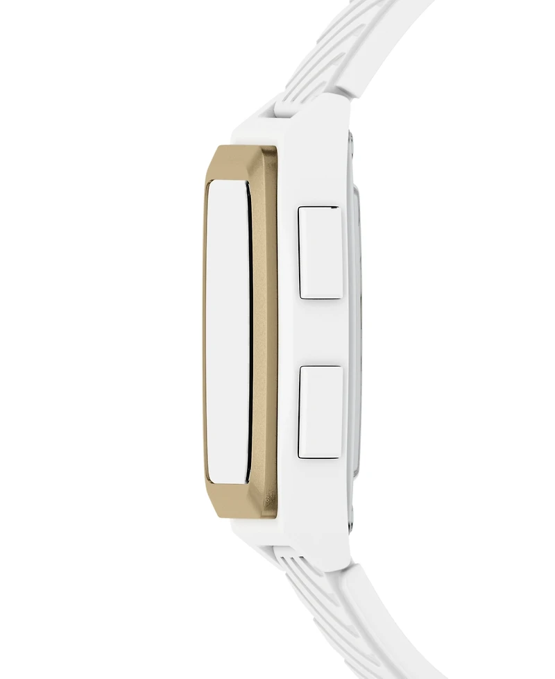 Armani Exchange Men's Lcd White Silicone Watch, 42mm