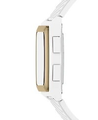 Armani Exchange Men's Lcd White Silicone Watch, 42mm