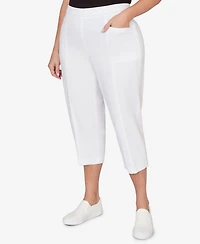 Alfred Dunner Plus The Royal Treatment Relaxed Flat Front Patch Pocket Capri Pants