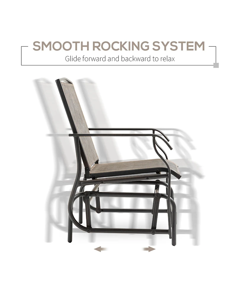 Outsunny 2pc Outdoor Glider Chair Set, Patio Swing Armchair Furniture,