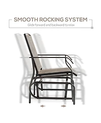 Outsunny 2pc Outdoor Glider Chair Set, Patio Swing Armchair Furniture,