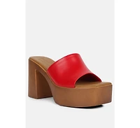 Scandal Womens Slip on Block Heel Sandals