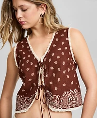 And Now This Women's Bandana Tie-Front Vest, Macy's Exclusive