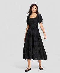 And Now This Women's Eyelet Cotton Maxi Dress, Exclusively at Macy's