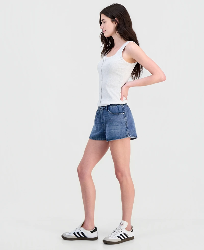 Vanilla Star Juniors' Embroidered Seashell Drawstring Shorts