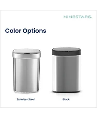 Ninestars Automatic Sensor 13 Gallon Kitchen Trash Can Soft Close Stainless Steel
