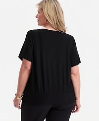 Jm Collection Plus Banded-Bottom T-Shirt, Macy's Exclusive