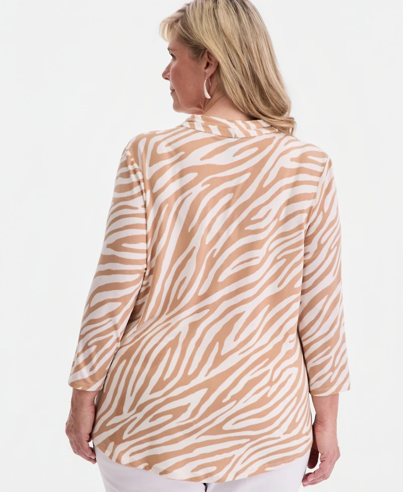 Jm Collection Plus Lush V-Neck Top, Macy's Exclusive