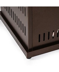 Flynama 28 Inch Propane Gas Fire Pit Table 50000 Btu Square Steel Brown for Outdoor Patio Deck Garden Courtyard