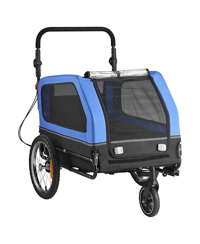 Sugift Dog Bike Trailer 2-in-1 Pet Carrier 88 Lb Capacity with Leash Attachment