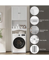 Homfan 66.7" h Bathroom Organizer with Anti-Tip Device, Ventilated Louvered Doors, for Bathroom