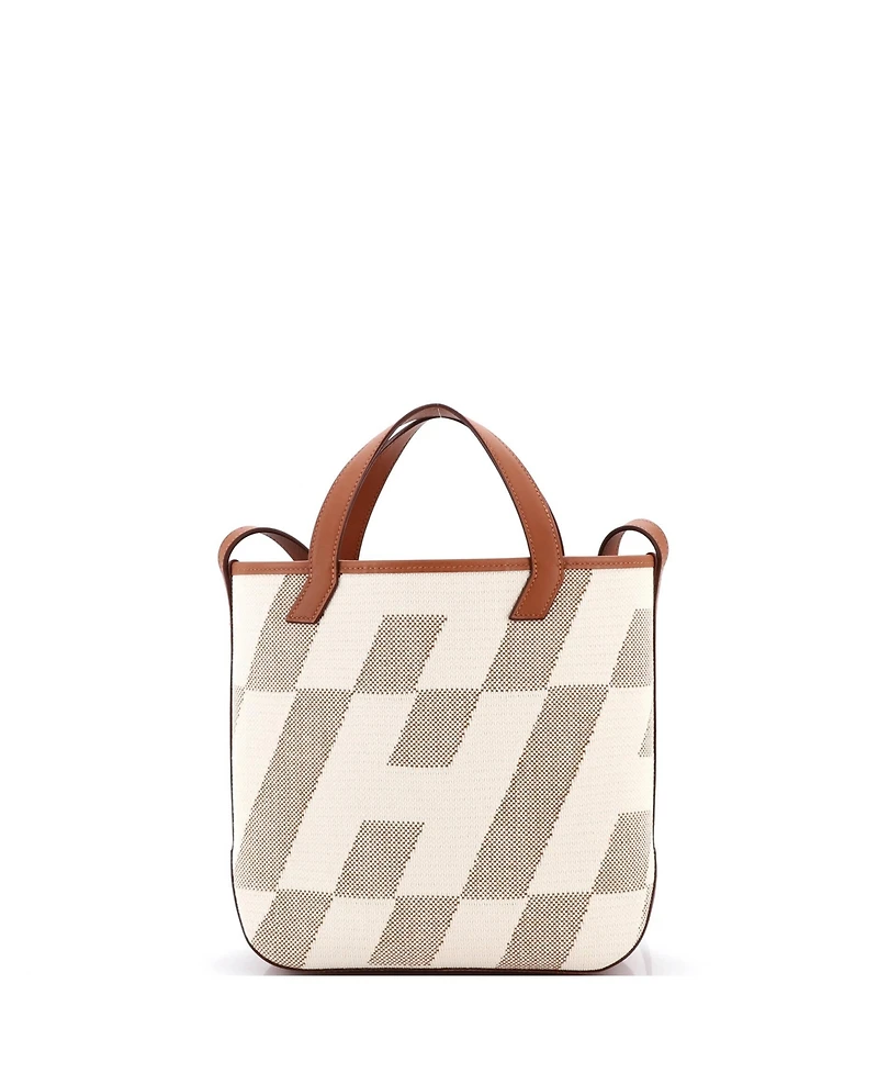 Pre-Owned HERMES Cabas H en Biais Tote Canvas with Leather